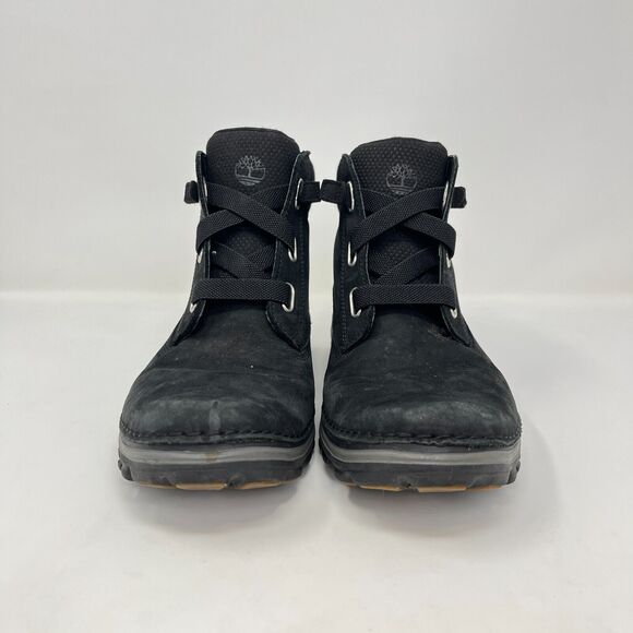 Timberland Brookton Lace Up Round Toe Black Nubuck Ankle Boots Women's Size 9 - Picture 3 of 10
